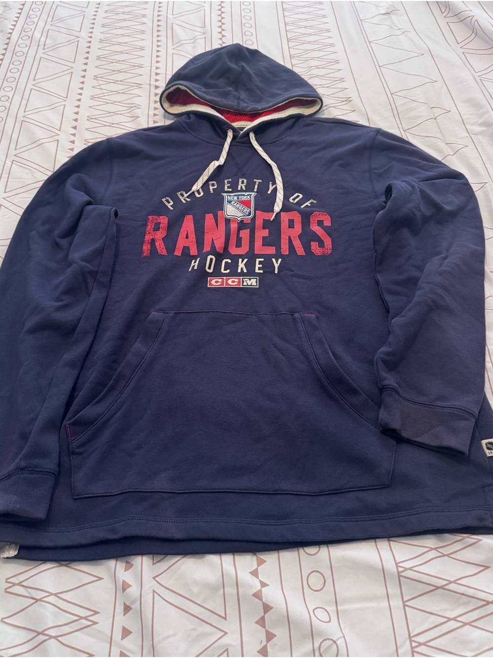 CCM Ny Rangers Pullover Hoodie Men’s Size L